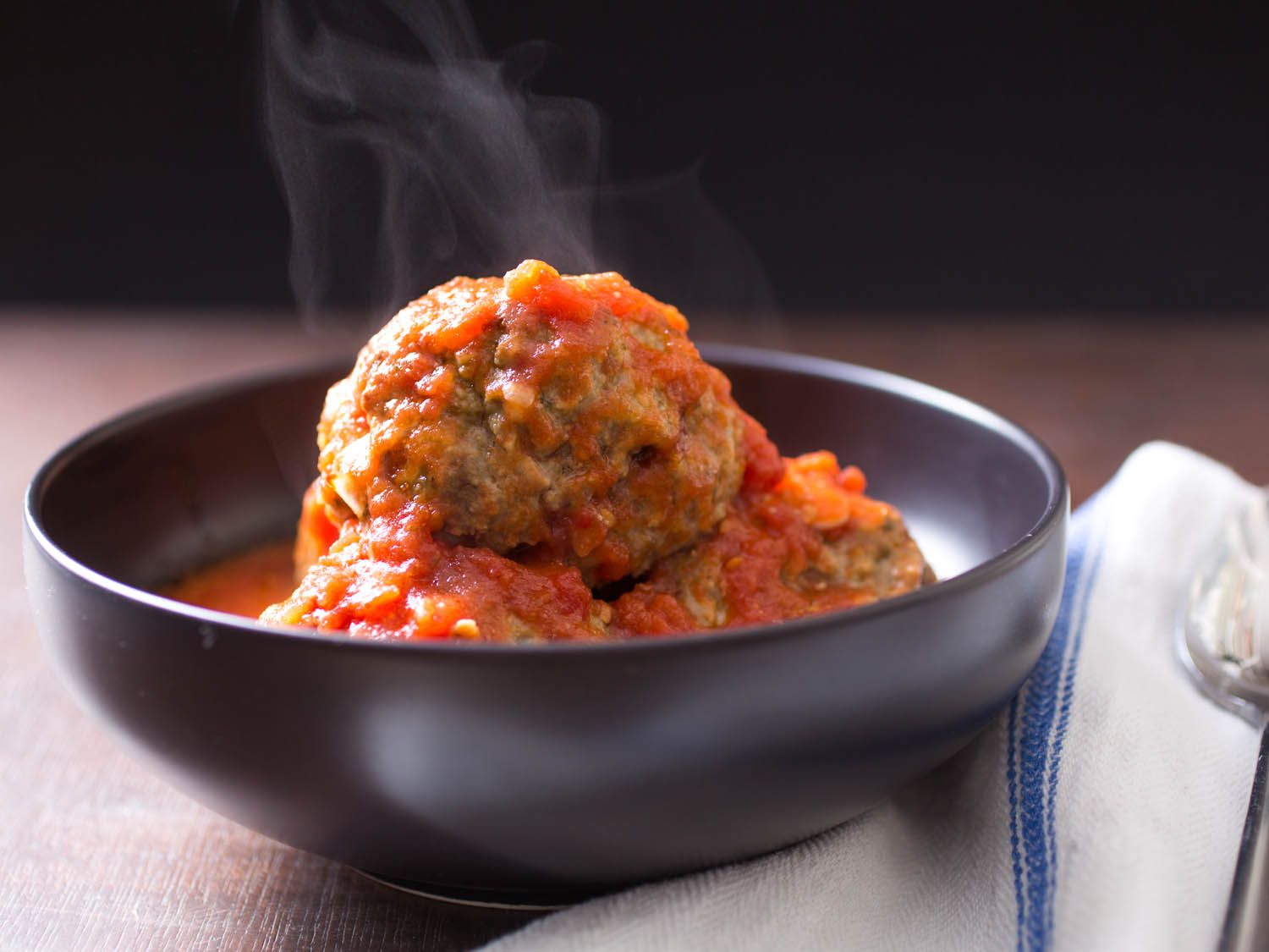 A bowl of Italian-American meatballs