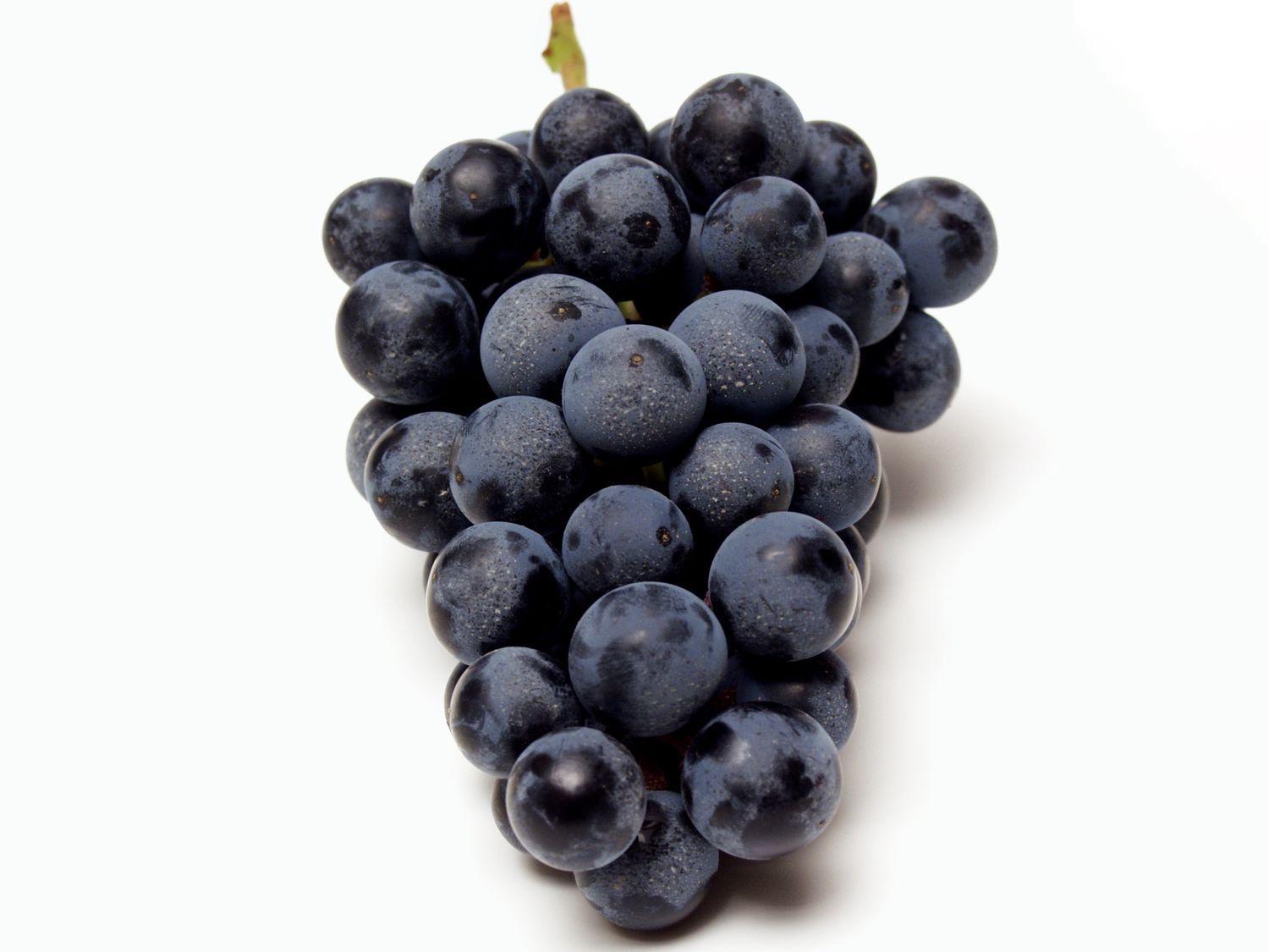 A cluster of grapes on a white background