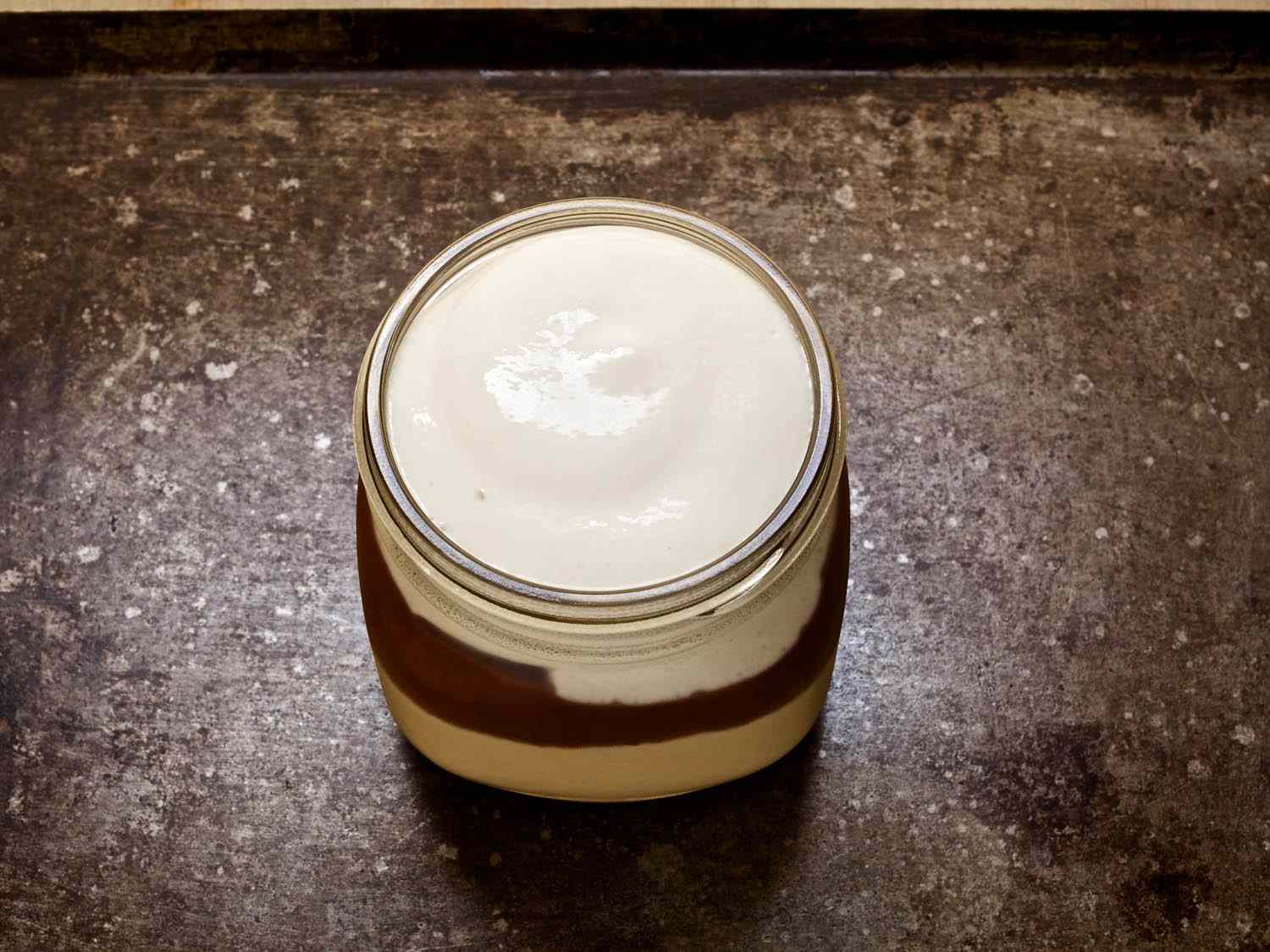 The assembled pudding, ready to be topped with cocoa nuts.