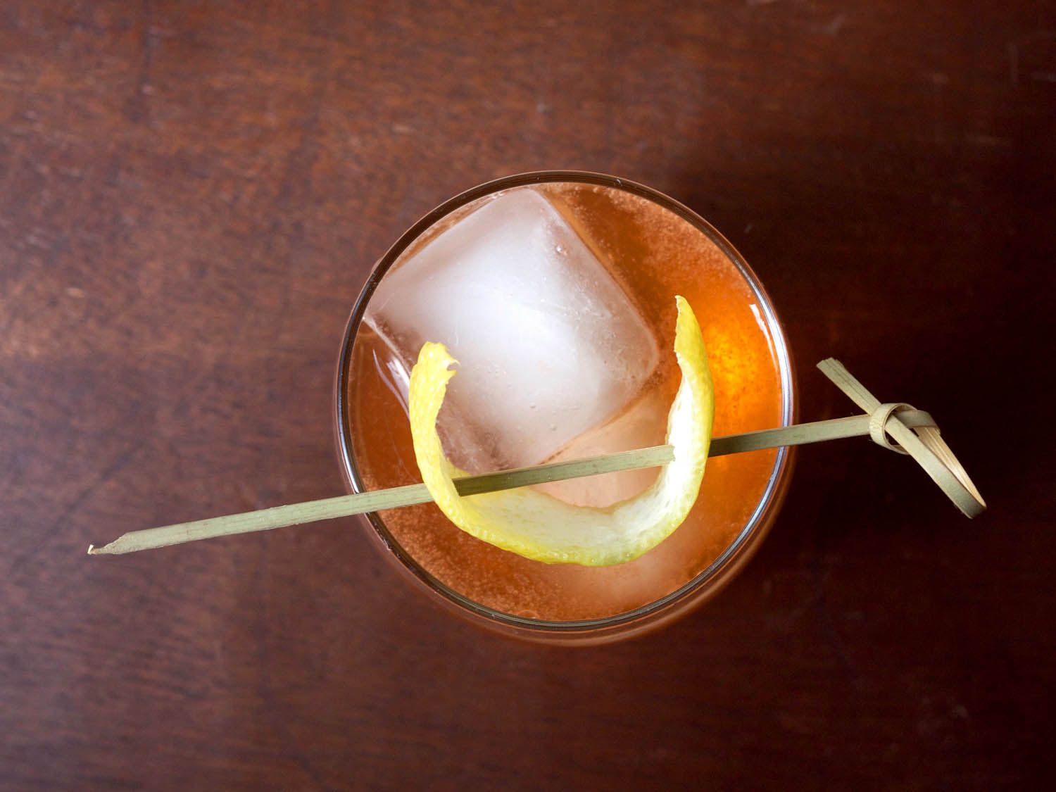 An overhead shot of Sierra Madre Sunrise cocktail