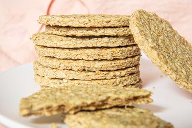 Stack of Scottish oatcakes.