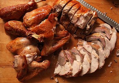 Turducken carved and ready to serve