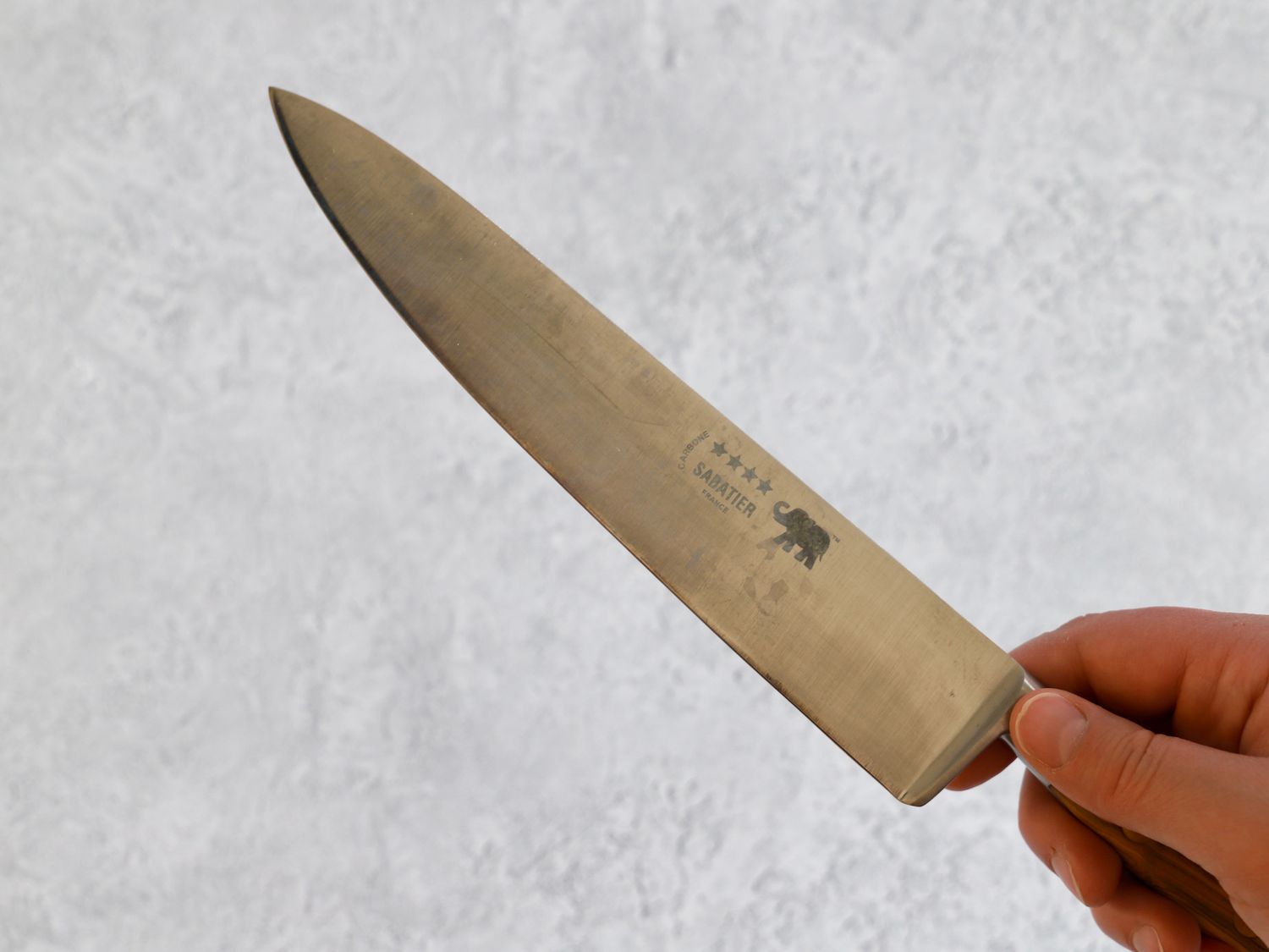the sabatier knife with some discoloration after use