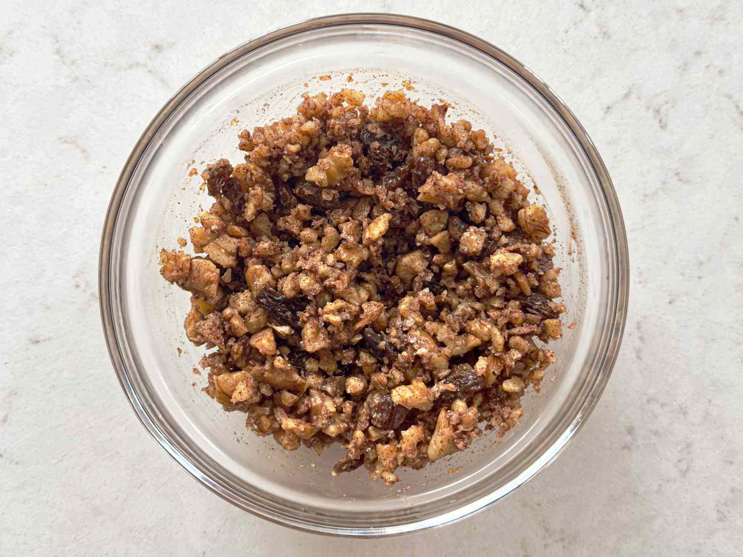 Overhead view of filling