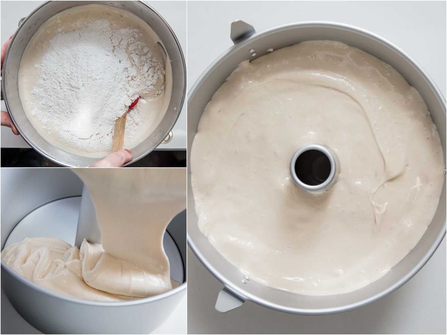 folding in the cake flour