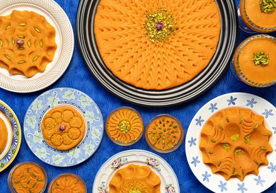 Overhead view of Carrot Halva 