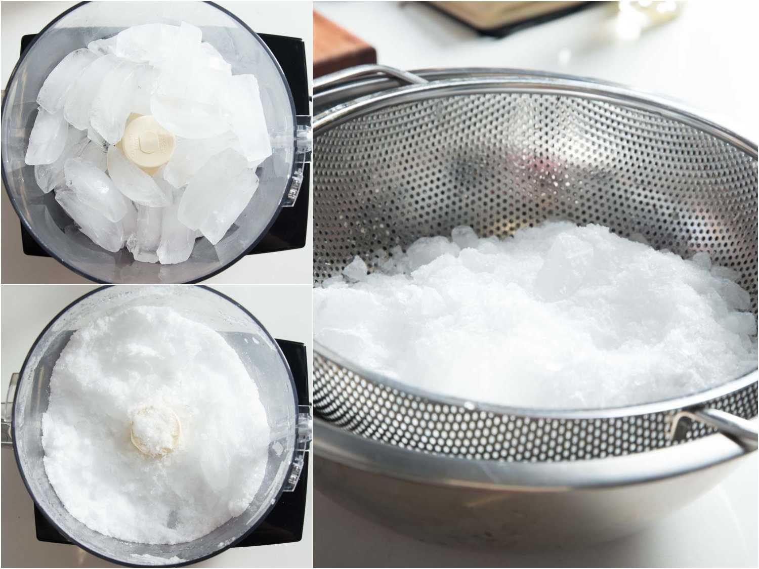 Process shots of crushing ice