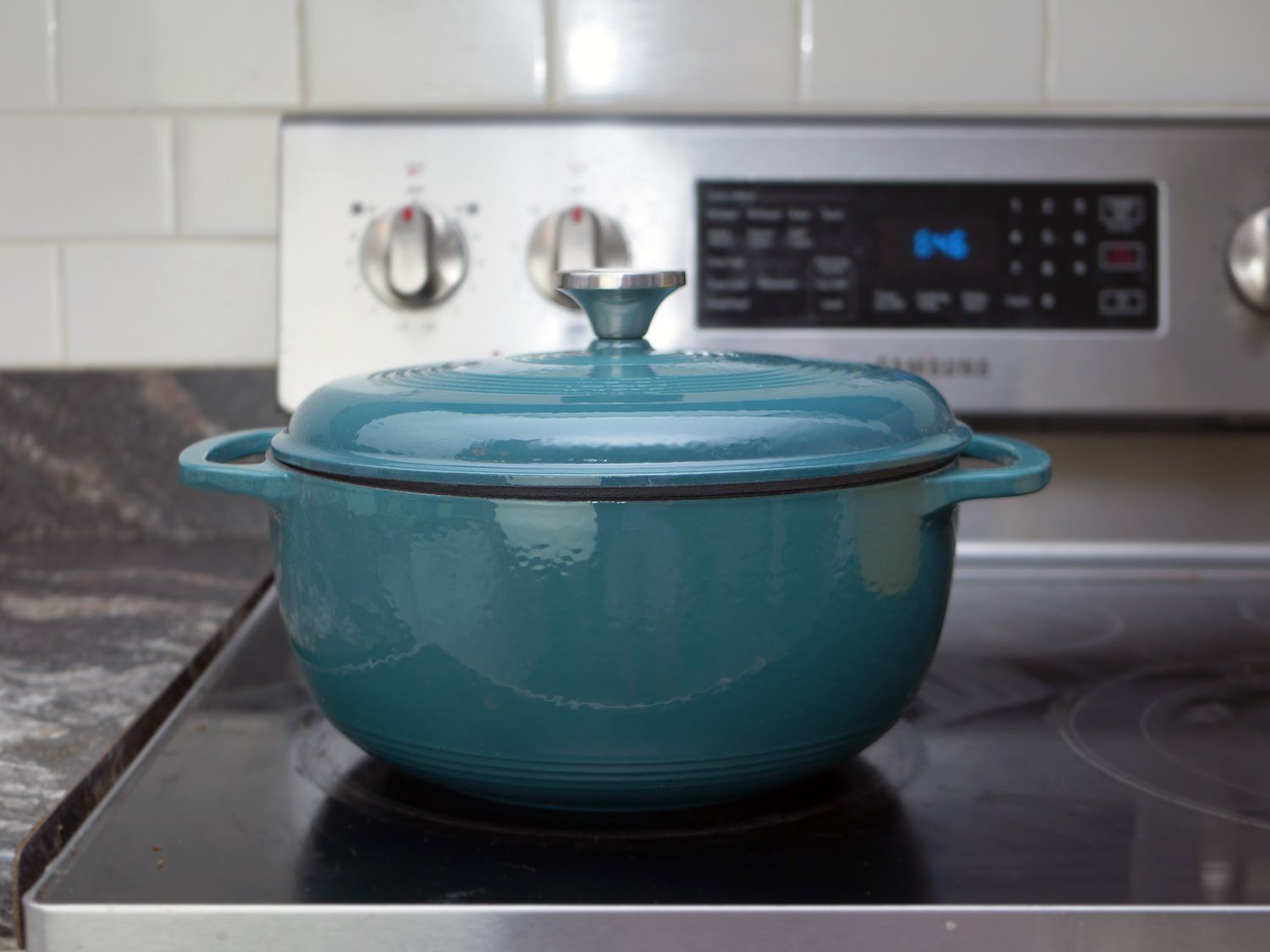 lodge dutch oven on the stove