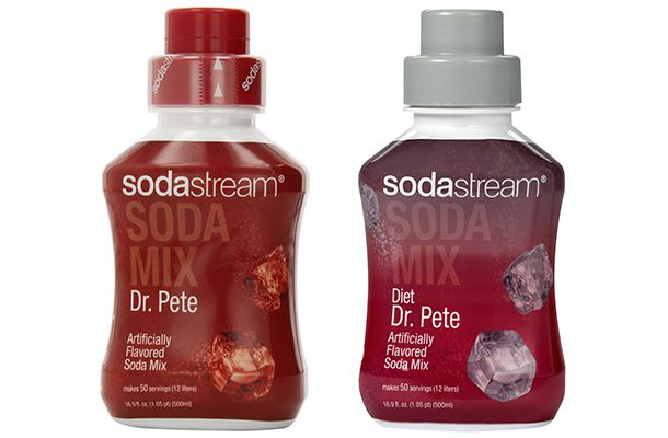 Sodastream Dr. Pete and Diet Dr. Pete flavors.