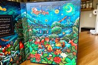 The inside of the Compartés chocolate Advent calendar