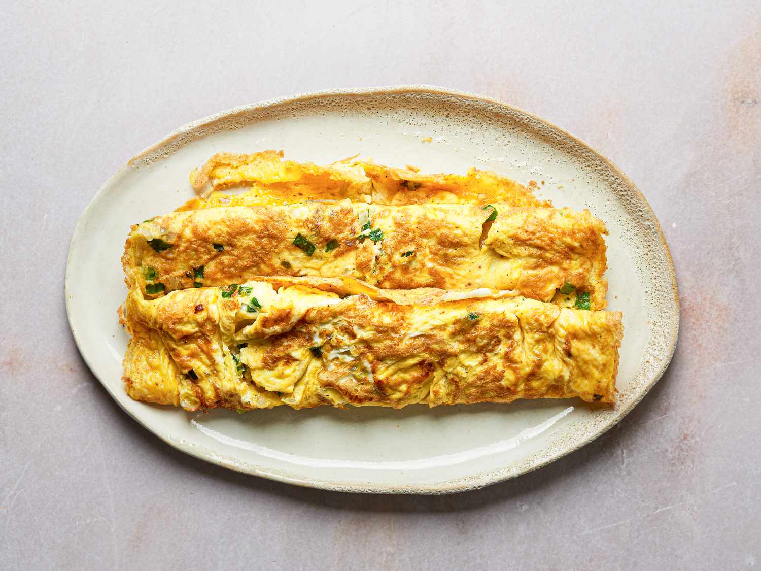 Omelettes on a plate