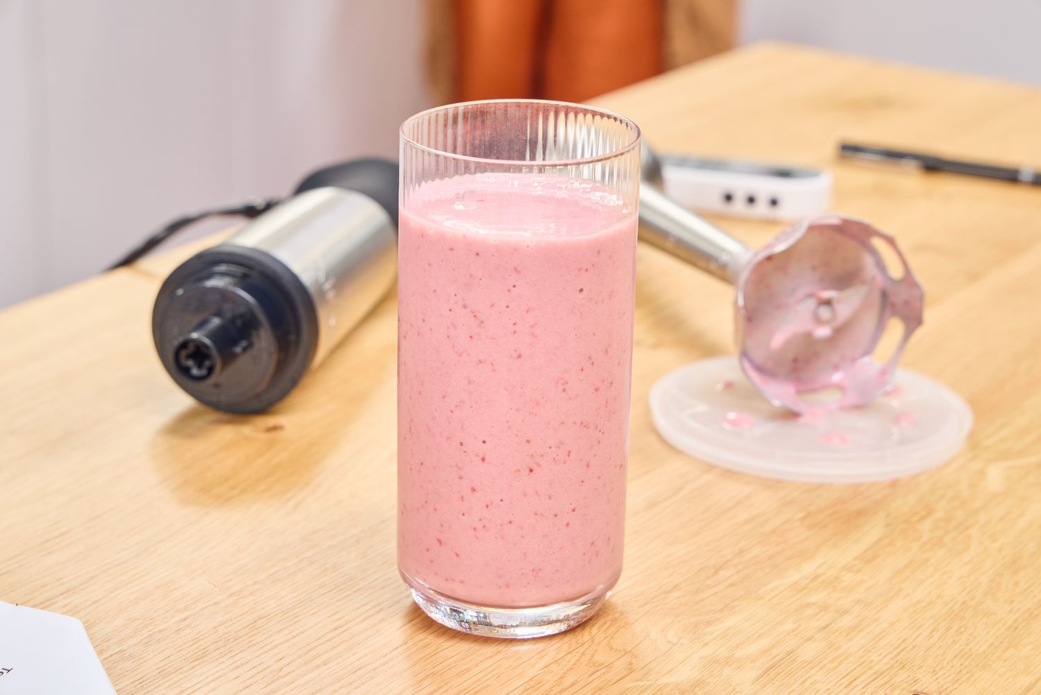 A smoothie made using the All-Clad Stainless Steel Immersion Blender