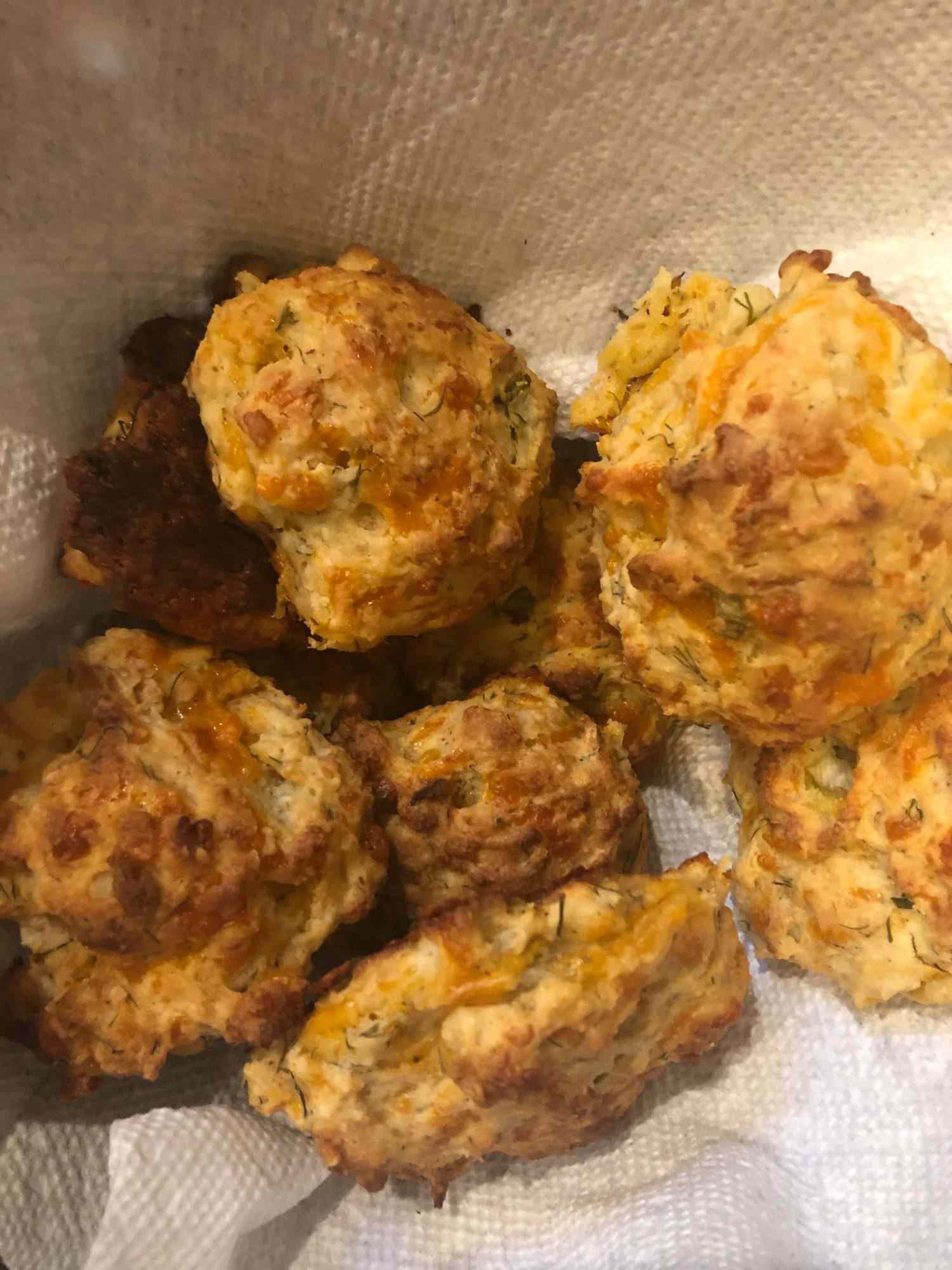 basket of buttermilk cheddar biscuits