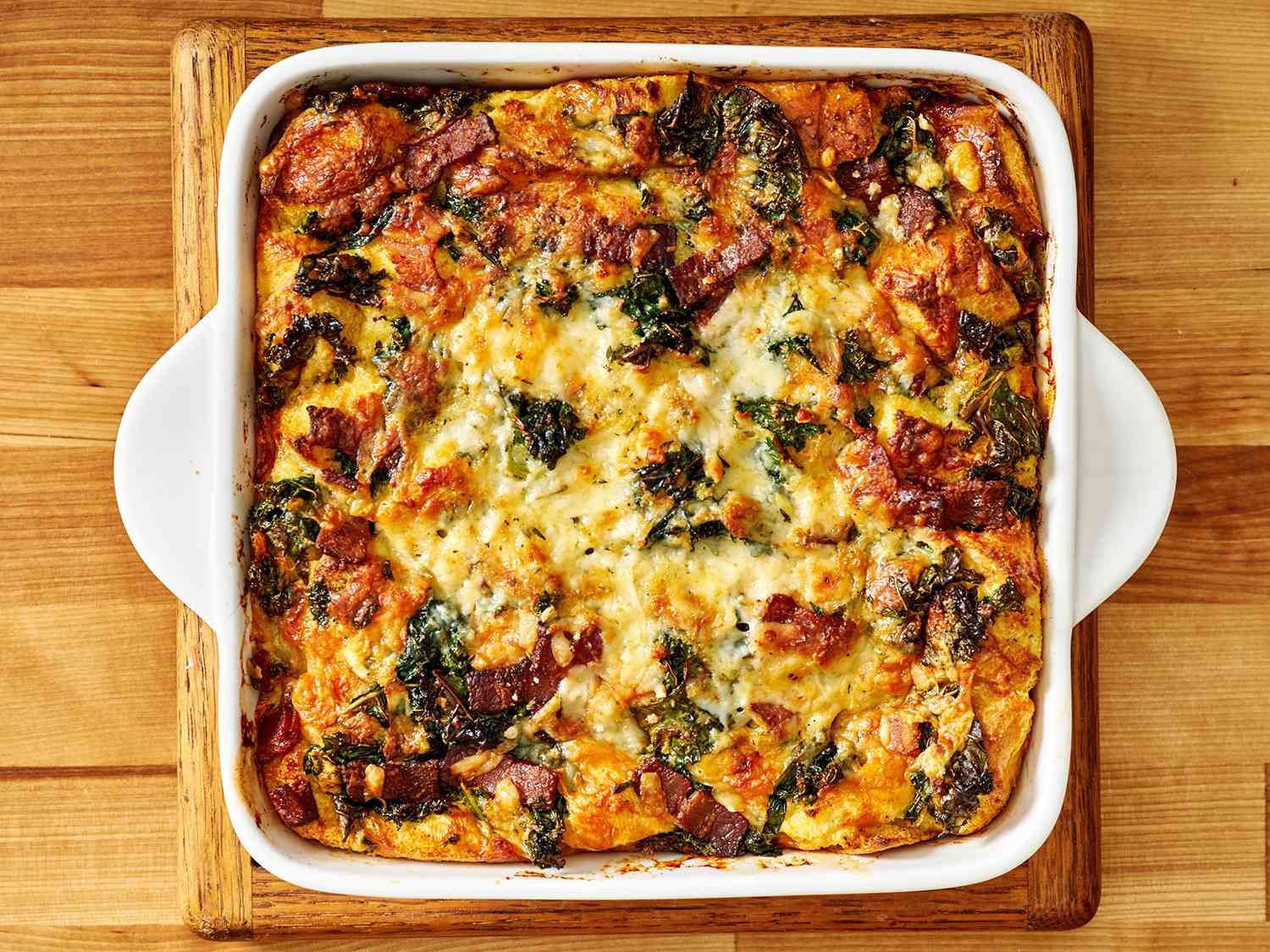 Overhead view of broiled and finished strata