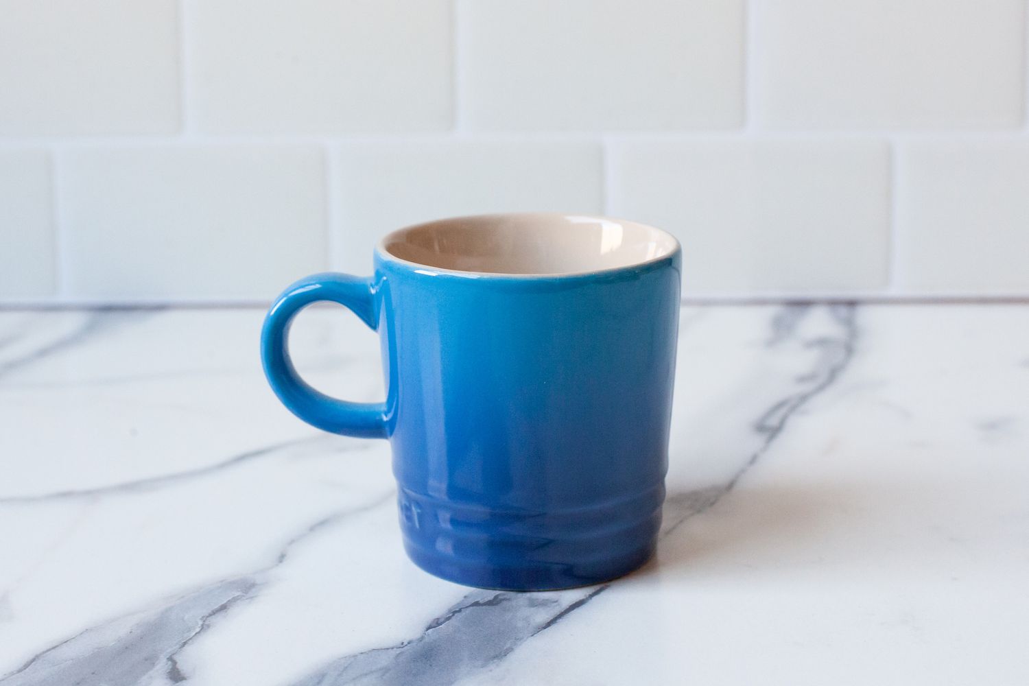 Le Creuset Espresso Mug on a marble countertop