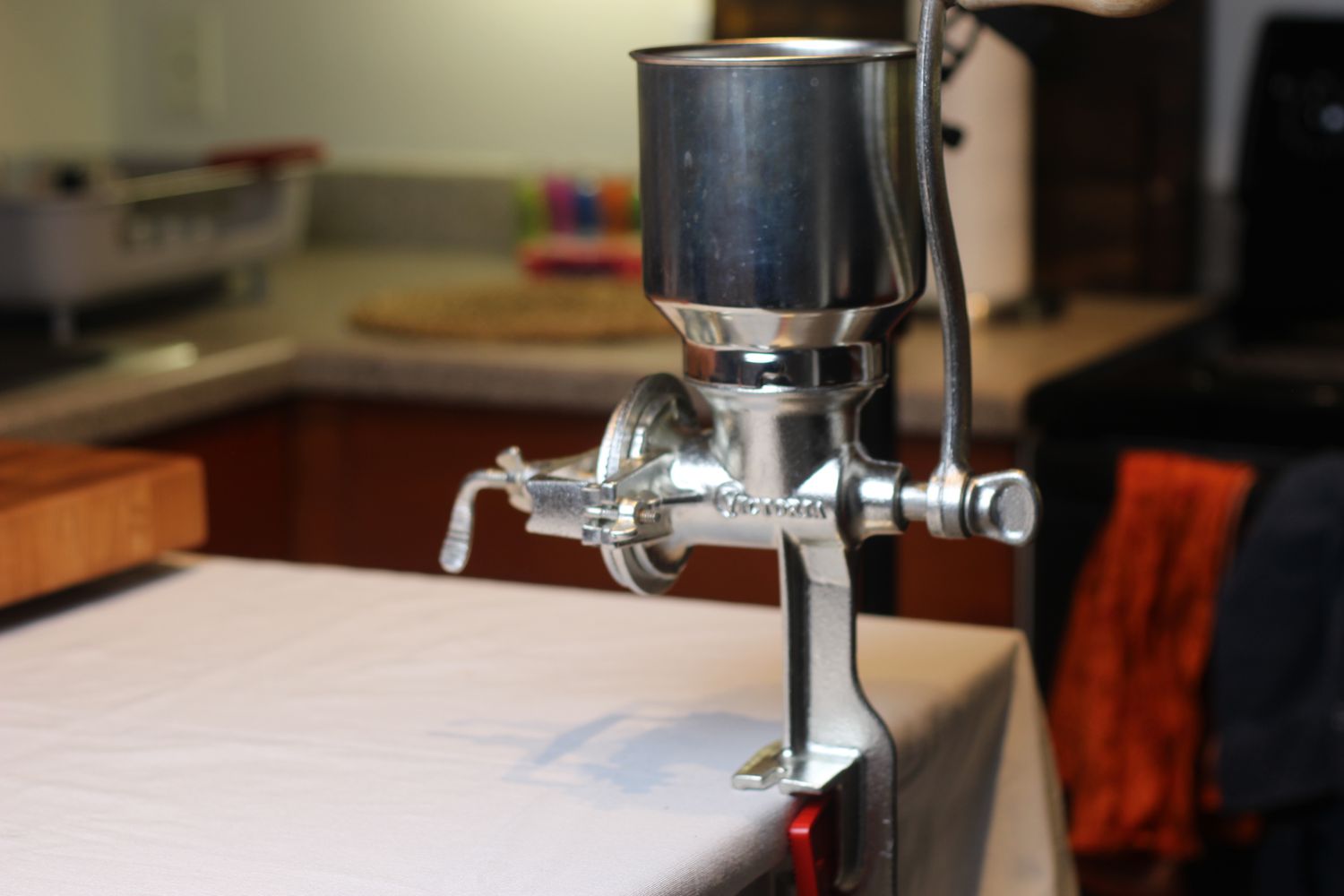 the masienda masa mill assembled on a countertop