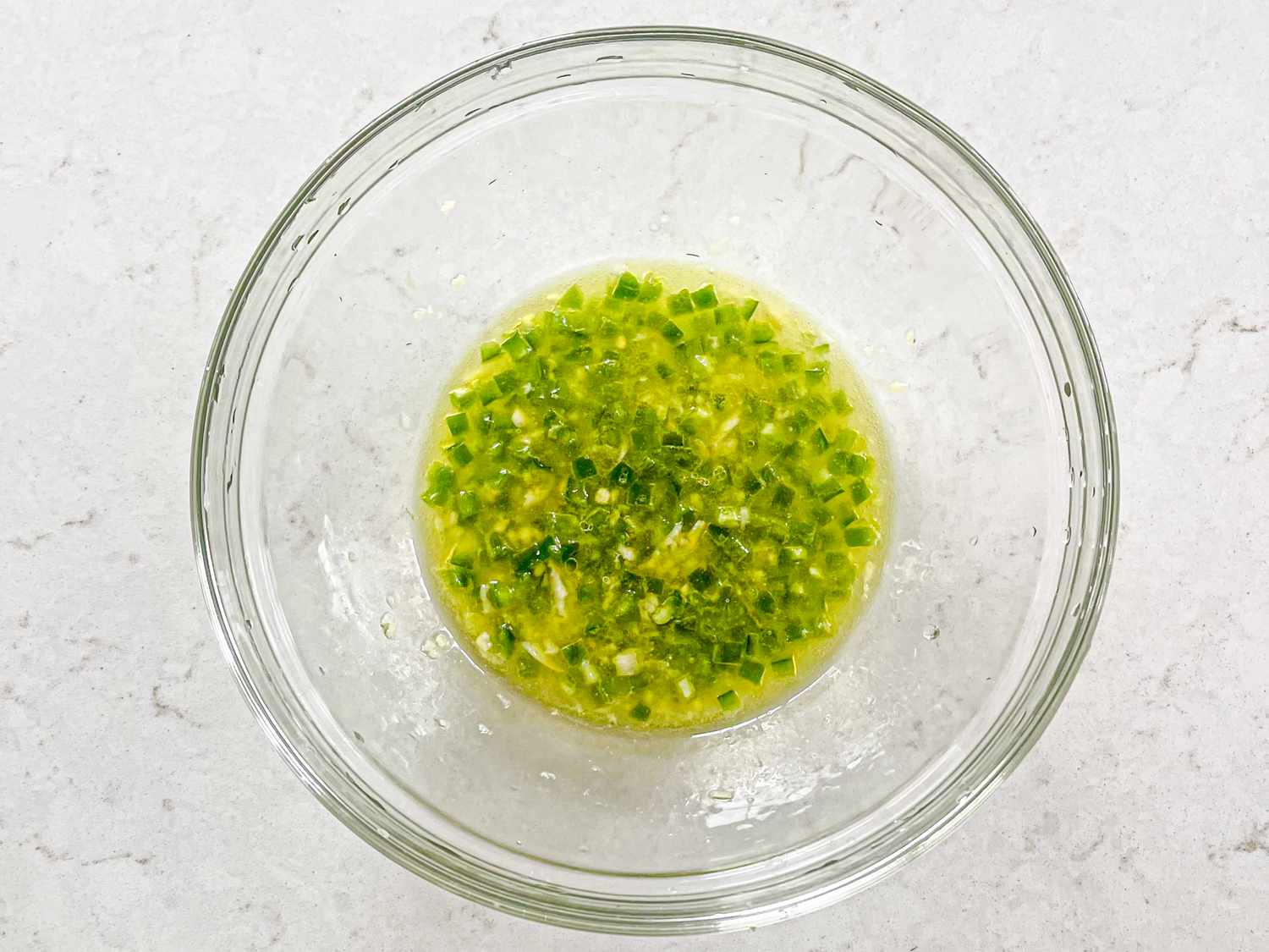 Overhead view of dressing