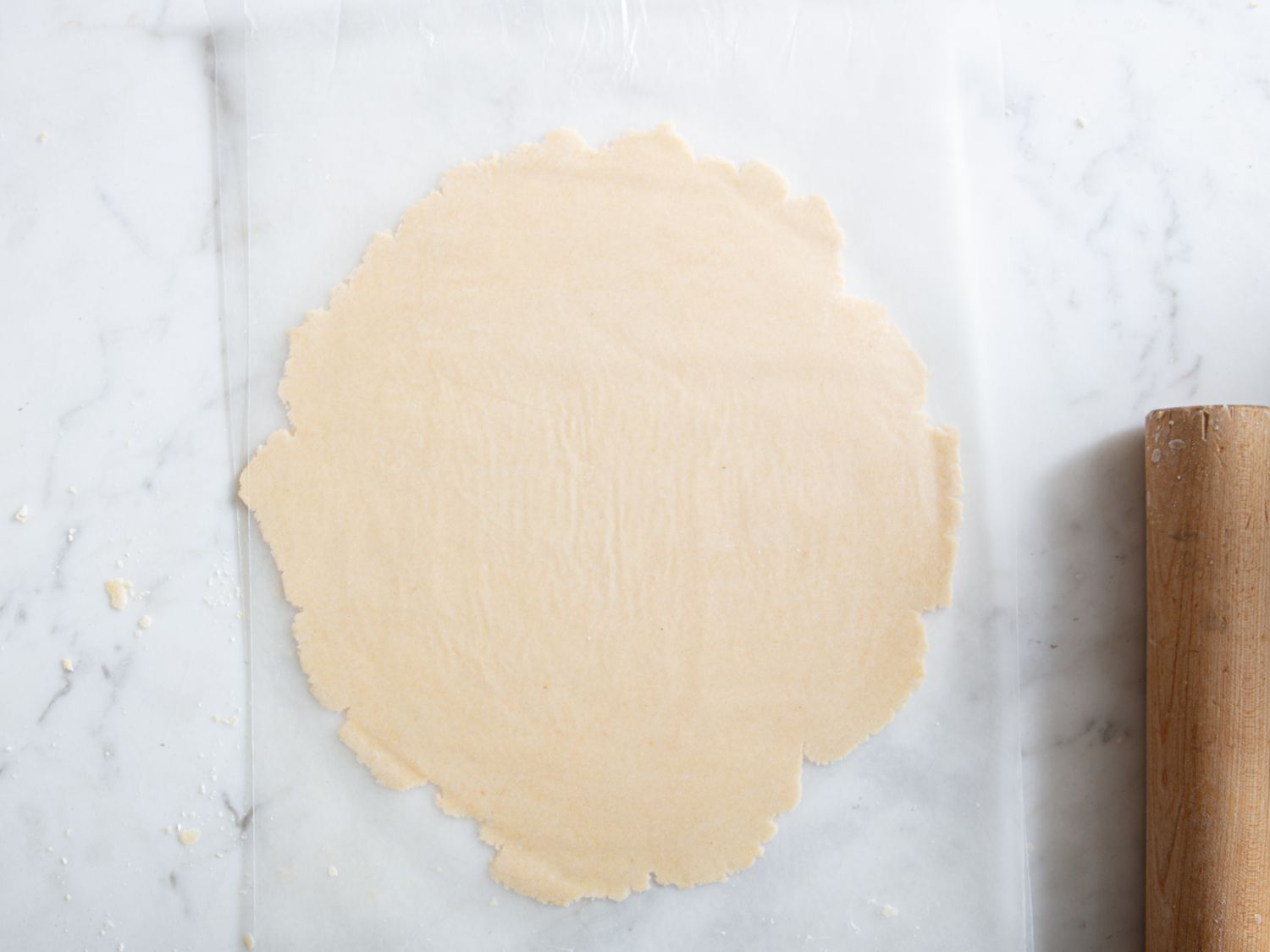 Dough between parchment