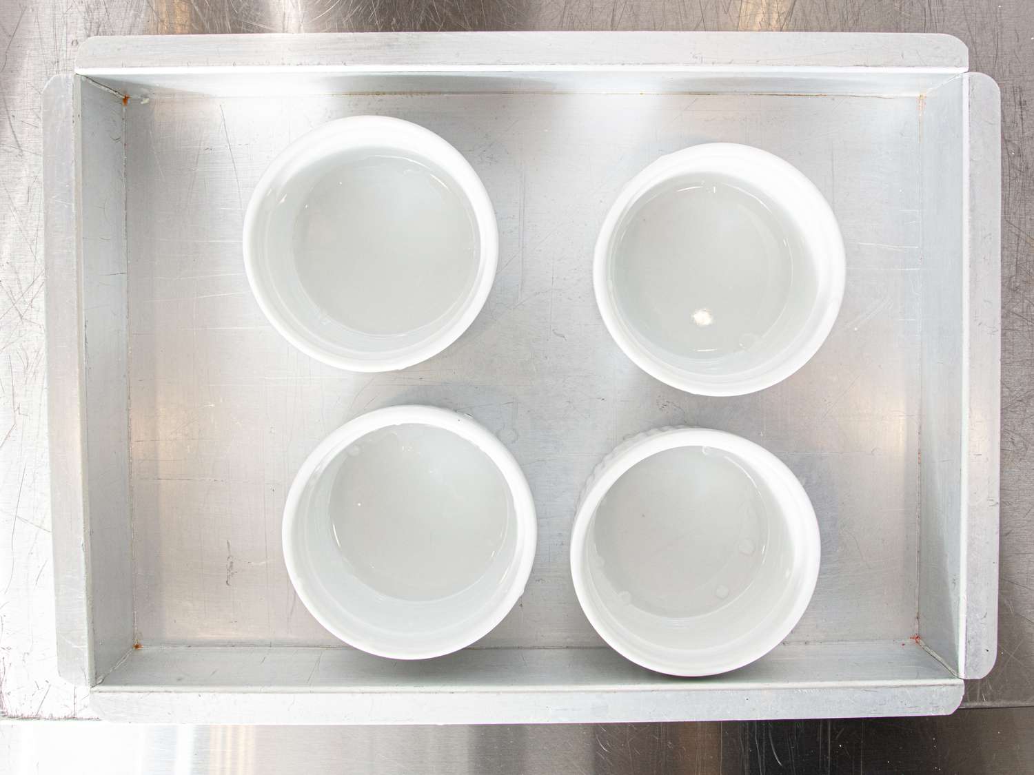 Overhead view of 4 ramekins 