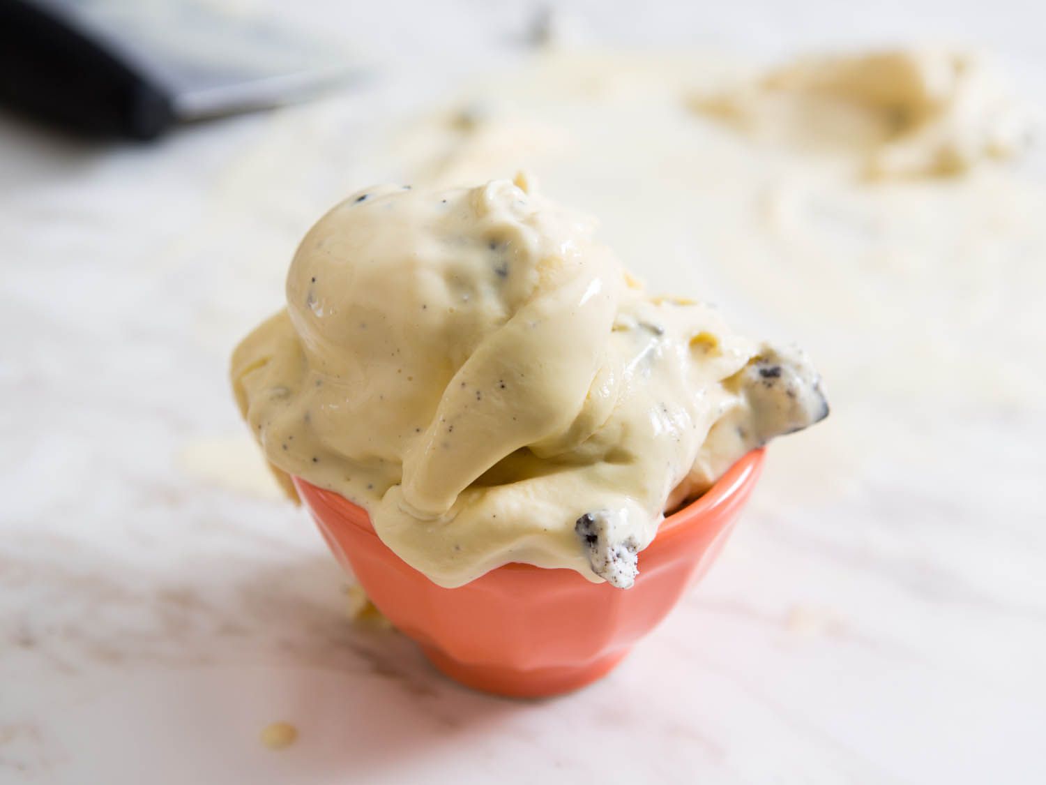 A serving bowl of chewy New England-style ice cream. 