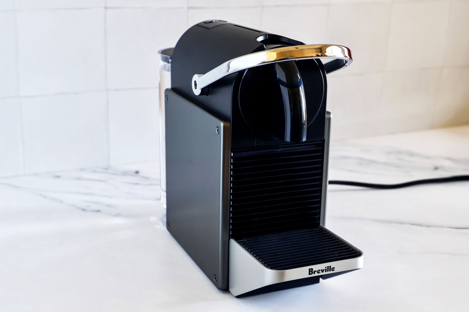 A Breville coffee machine on a countertop