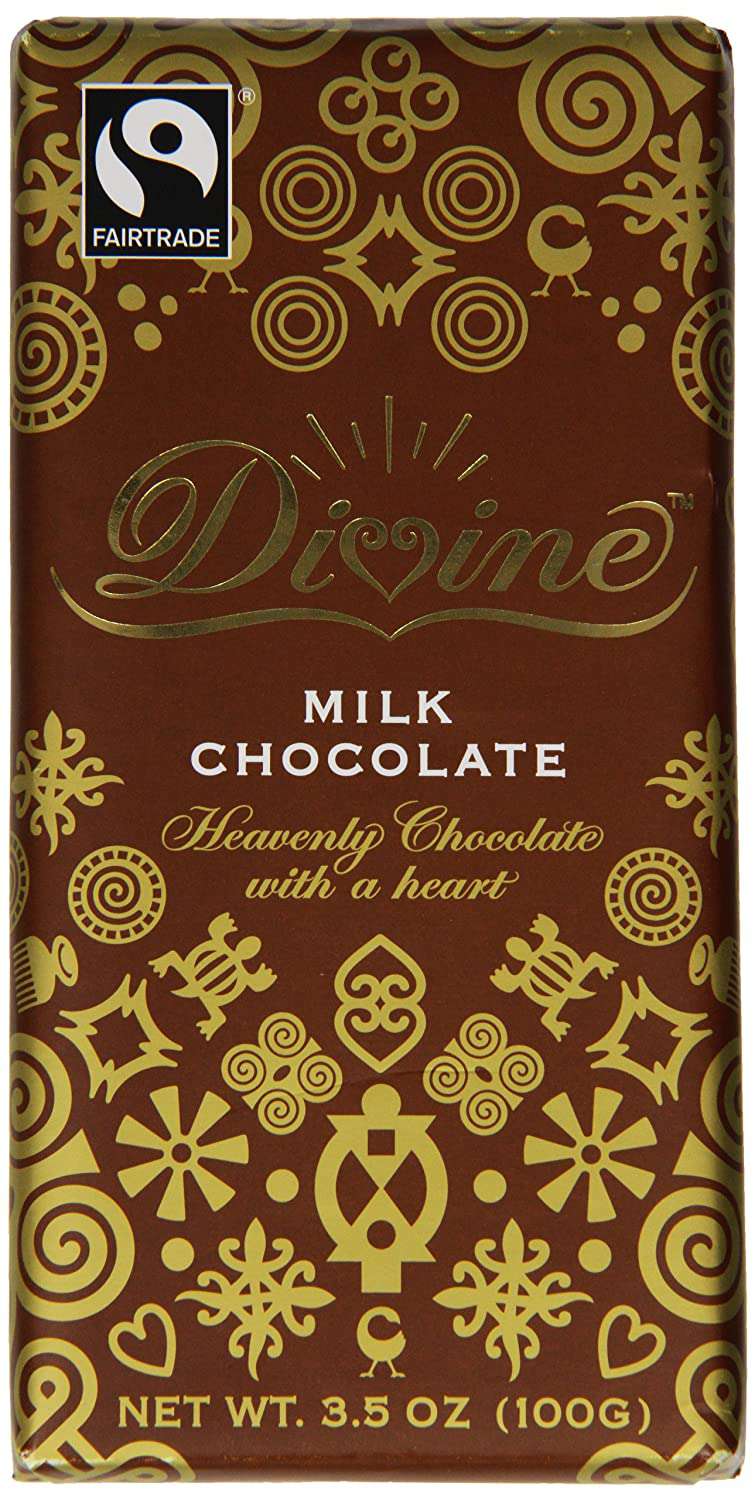Divine Chocolate Milk Chocolate Bars (Pack of 10)