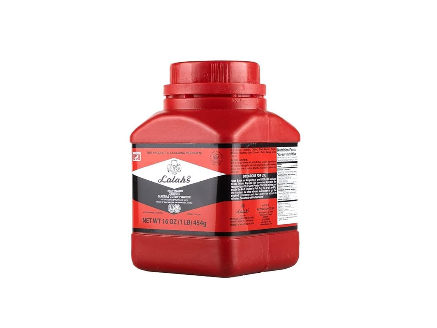 Lalahs Curry powder bottle on white 