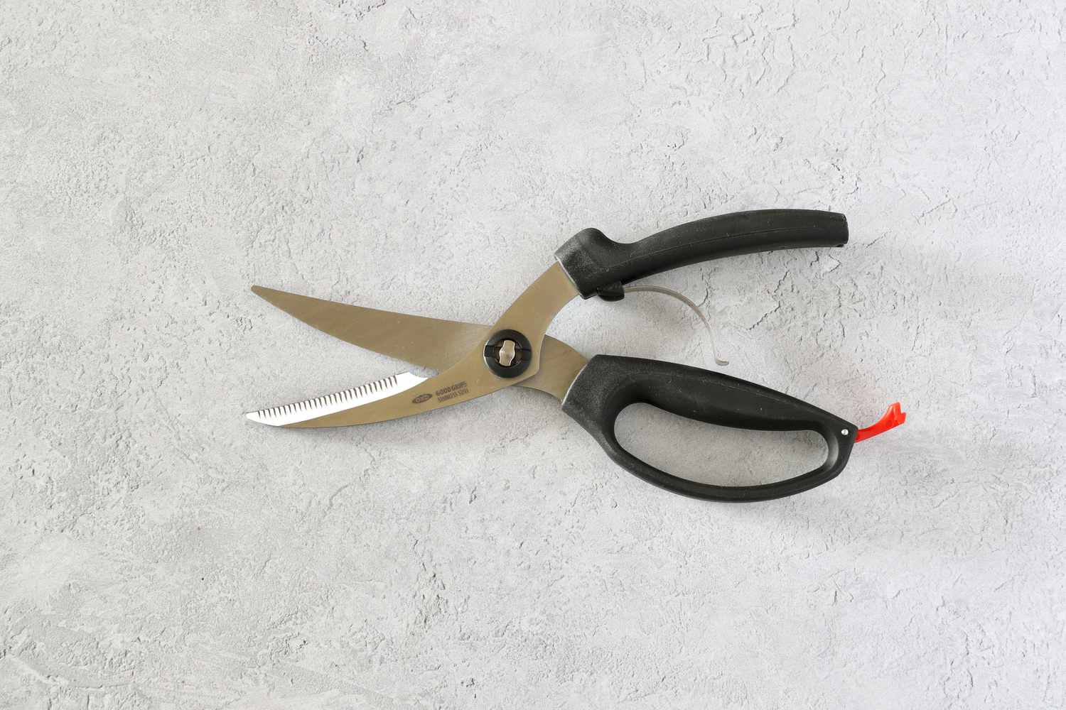 Oxo poultry shears on a grey background