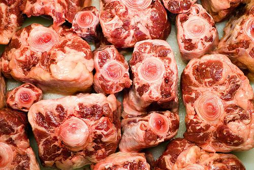 Raw oxtails for making Vietnamese pho. 