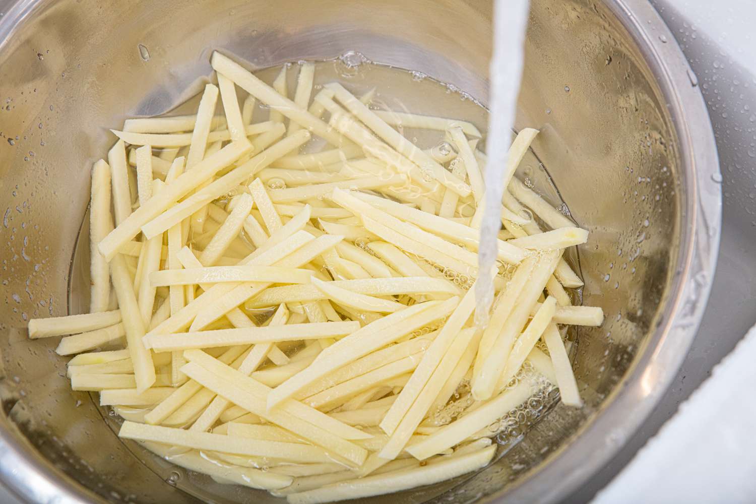 Washing fries