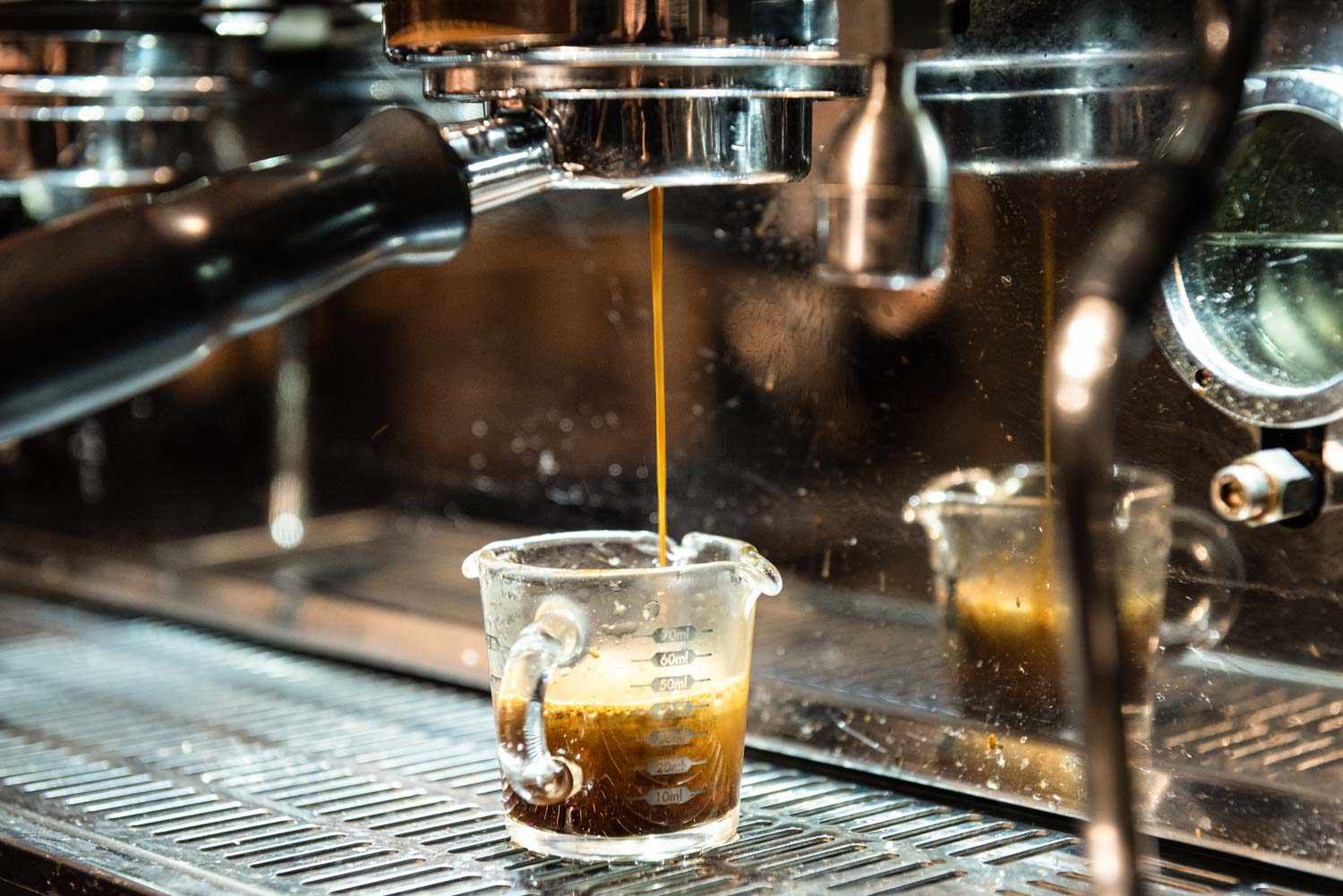 Pulling an espresso shot