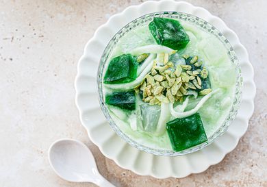 Finished Buko Pandon on a white ceramic plate