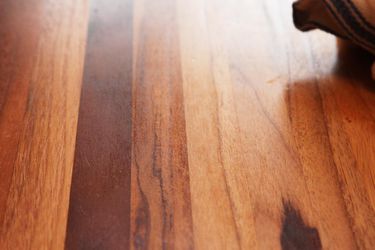 The rich, water-repellent surface of a well-seasoned board. 