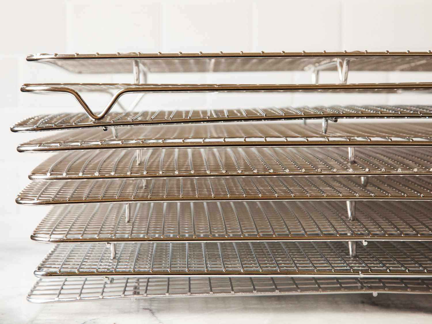 A stack of wire cooling racks 