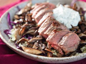 20180726-MHT-broiling-strip-steak-mushrooms-sour-cream-chives-finished-side-close-vicky-wasik-