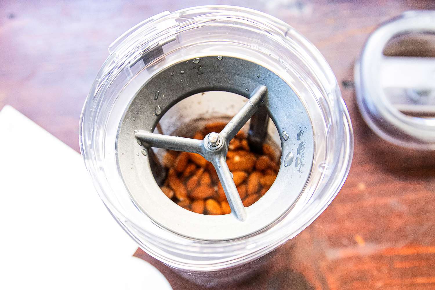 overhead view of almonds in the nama 