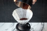 Coffee being poured into Coffee dripper