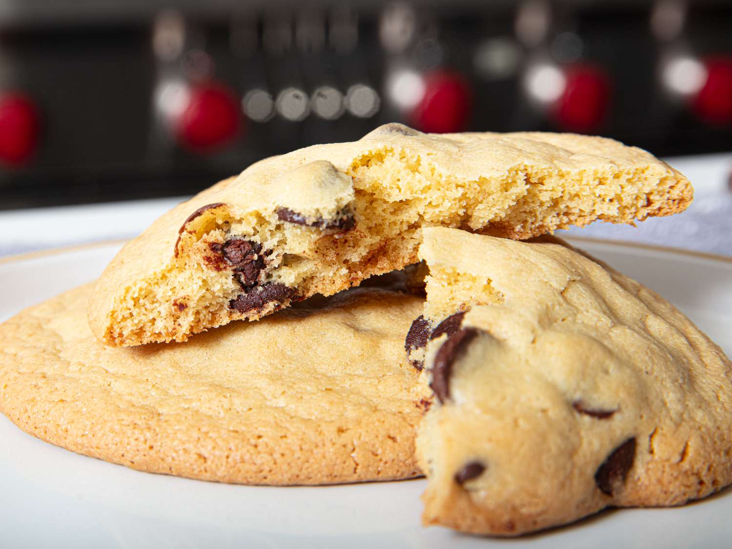 Side view of one bowl cookies
