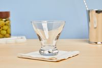 Empty Libbey Cosmopolitan Stemless Glass on table