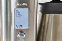 Closeup of the digital display on the Breville Precision Brewer Thermal Coffee Maker