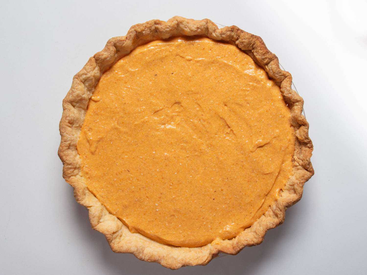 Pie crust filled with pumpkin chiffon filling
