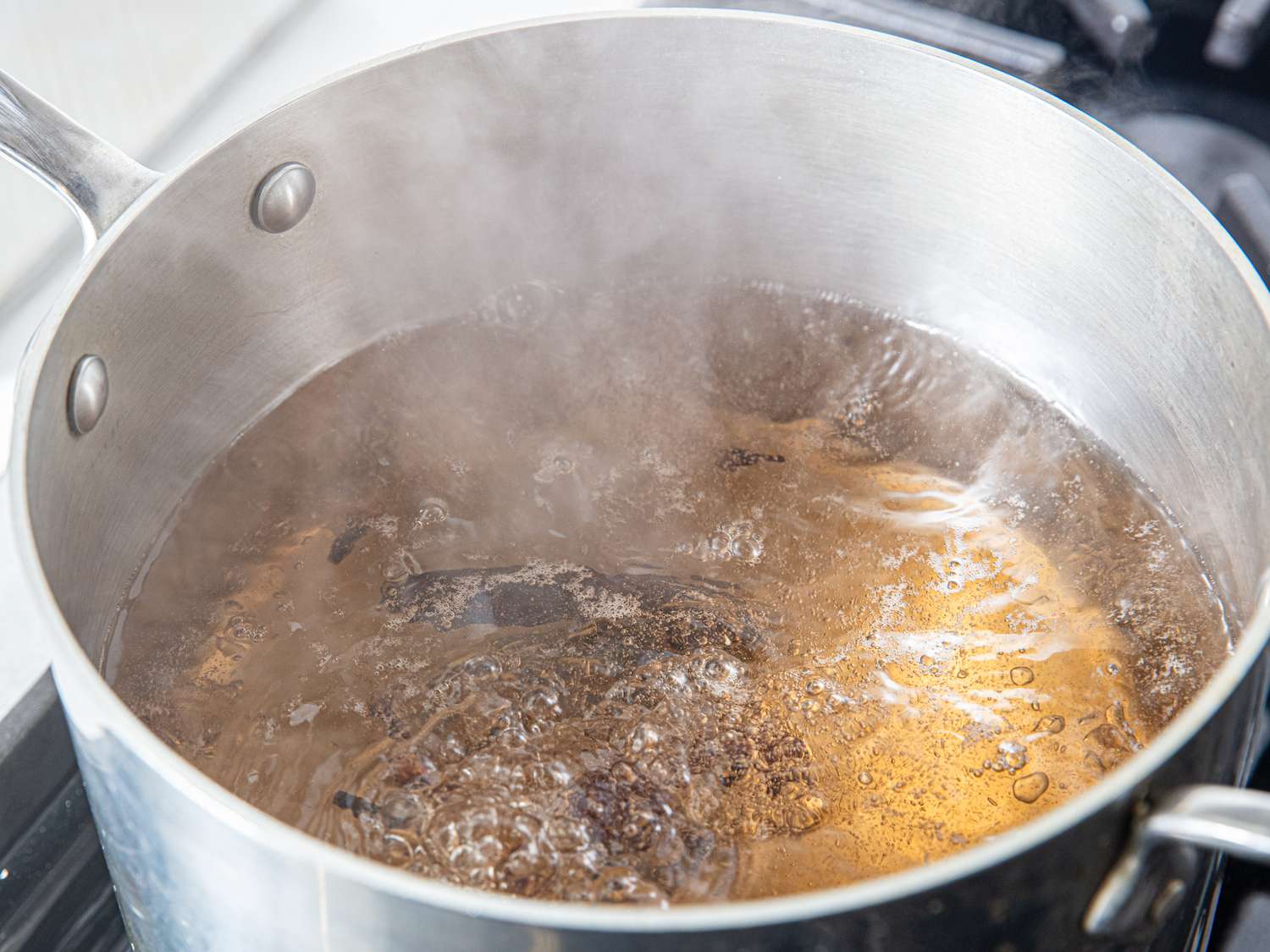 Overhead of tea boiling