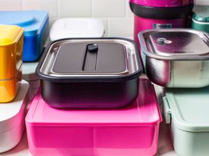 a stack of bento boxes