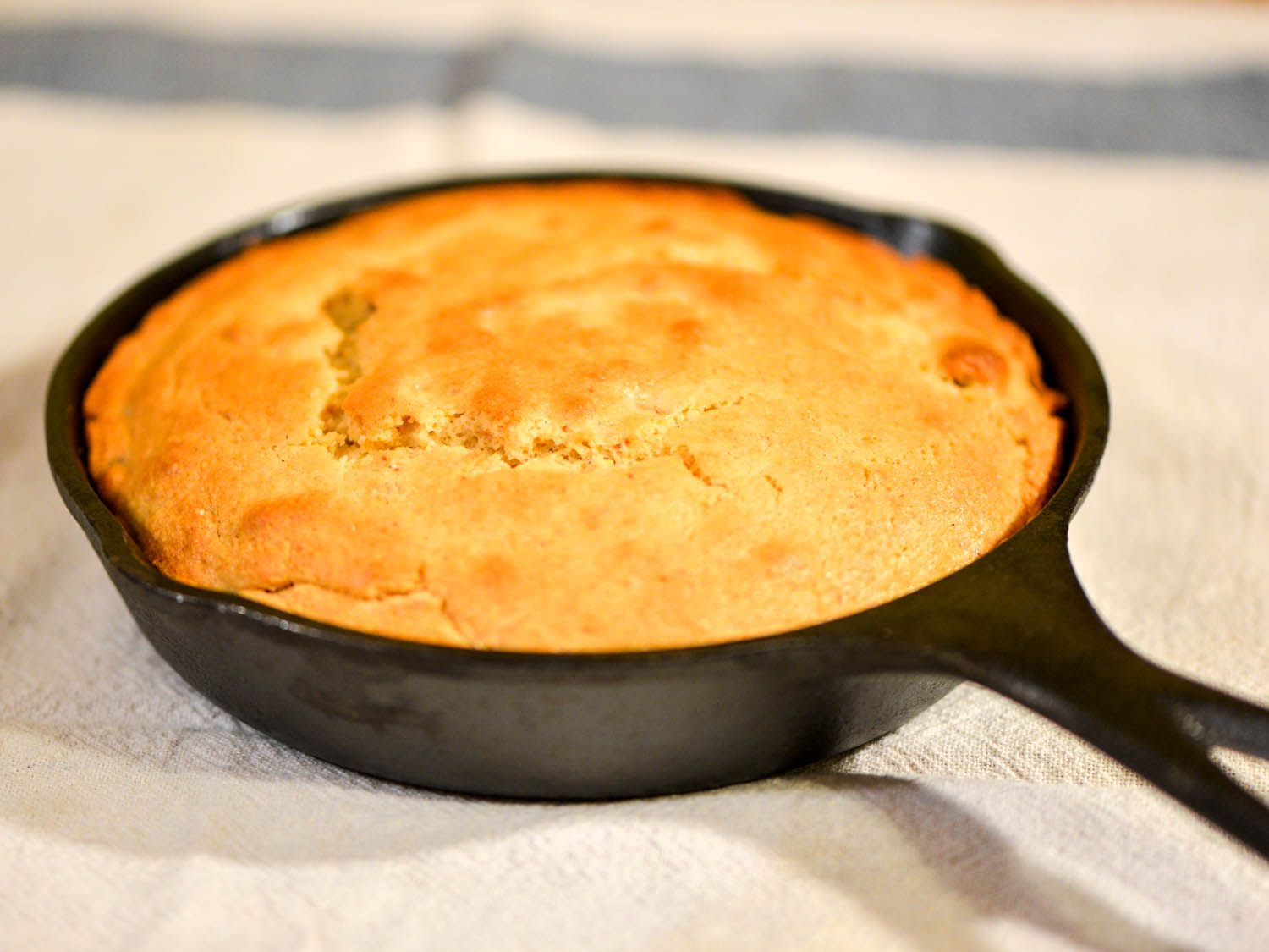 Just baked maple walnut cornbread in cast-iron skillet.