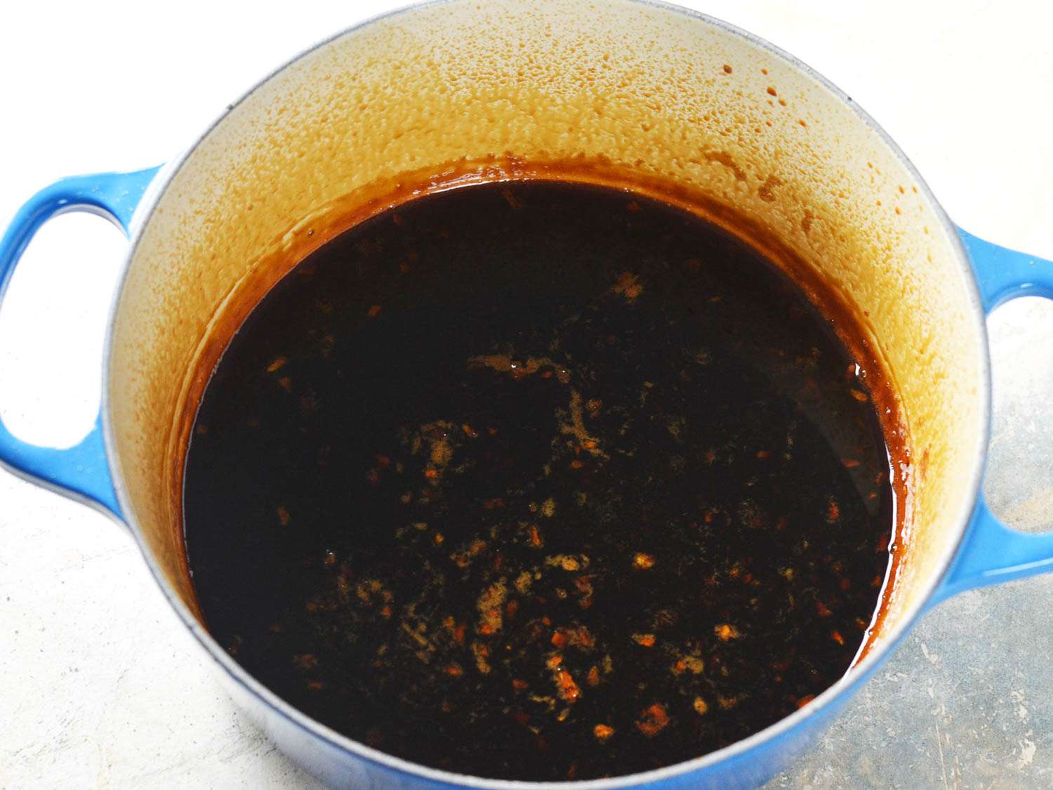 Teriyaki glazed inside a enamel-lined pot