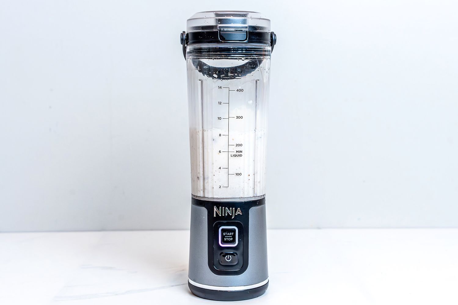 Ninja Blast Portable Blender on white countertop
