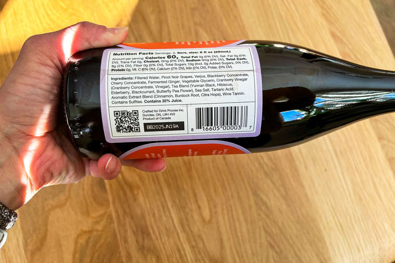 A bottle of Studio Null nonalcoholic wine