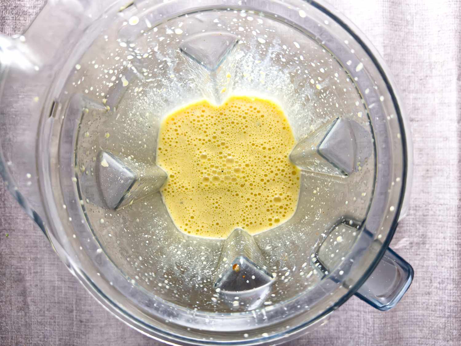 Eggs liquified in blender 