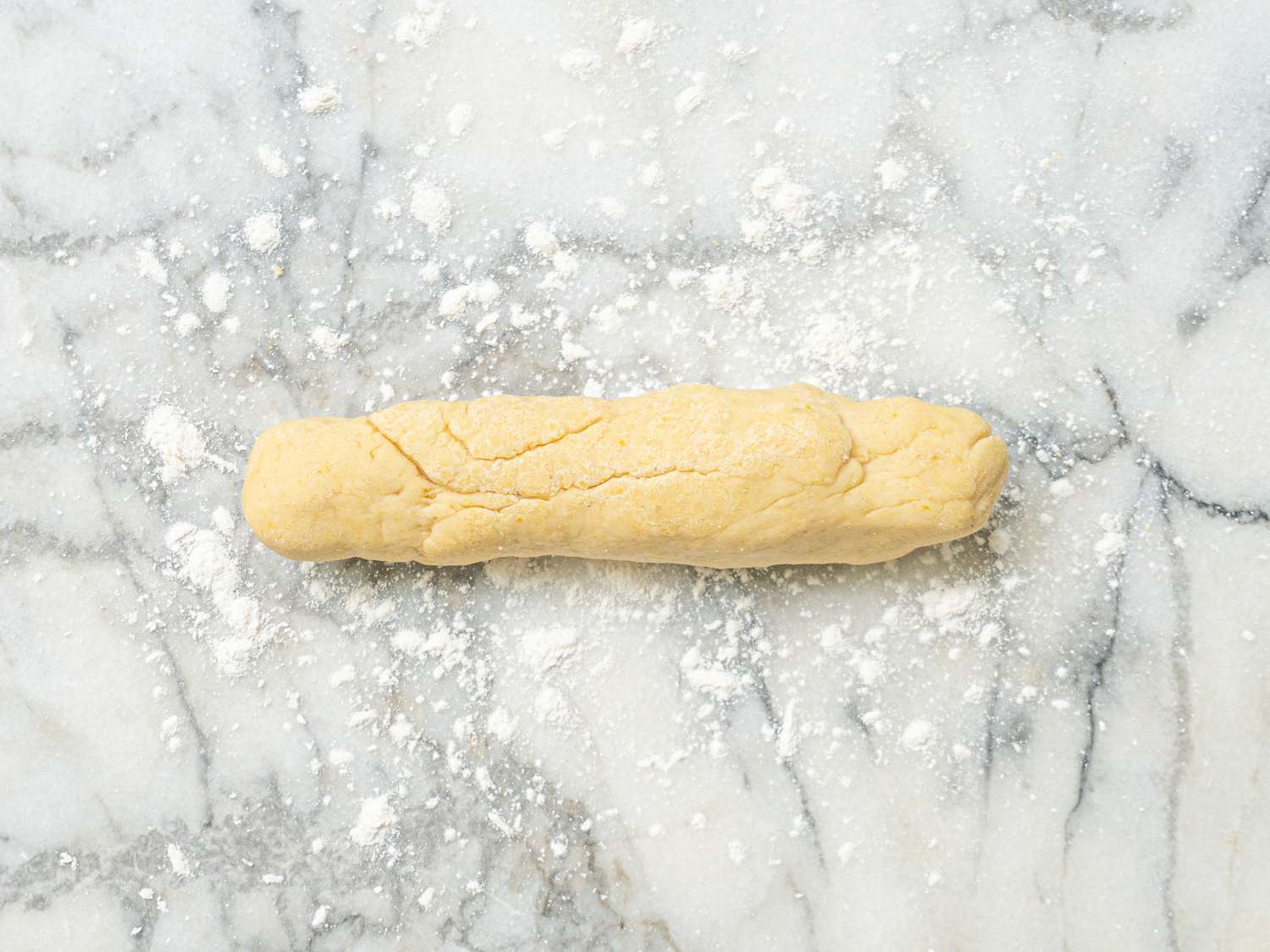 Dough rolled into a log