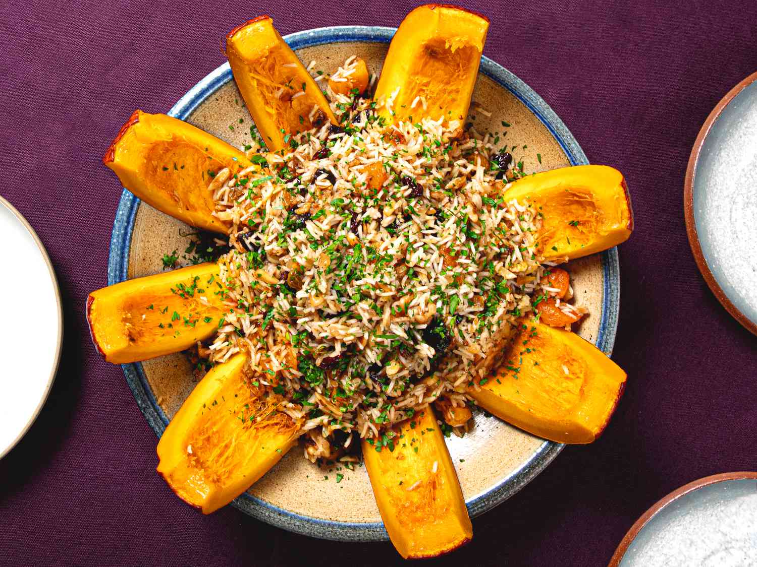Overhead view of Ghapama on a purple background
